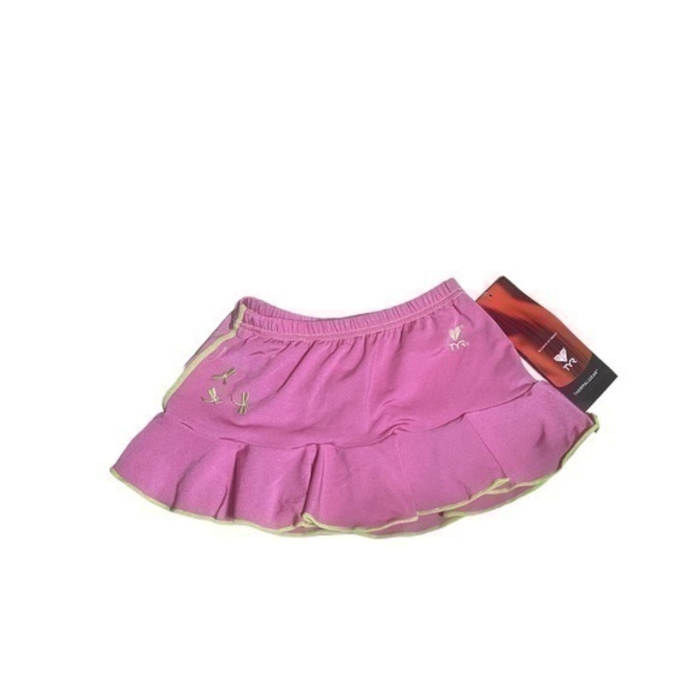 TYR Solid with Dragonflies Pull On Skirt - Pink Lime Green - Size 3T - NWT